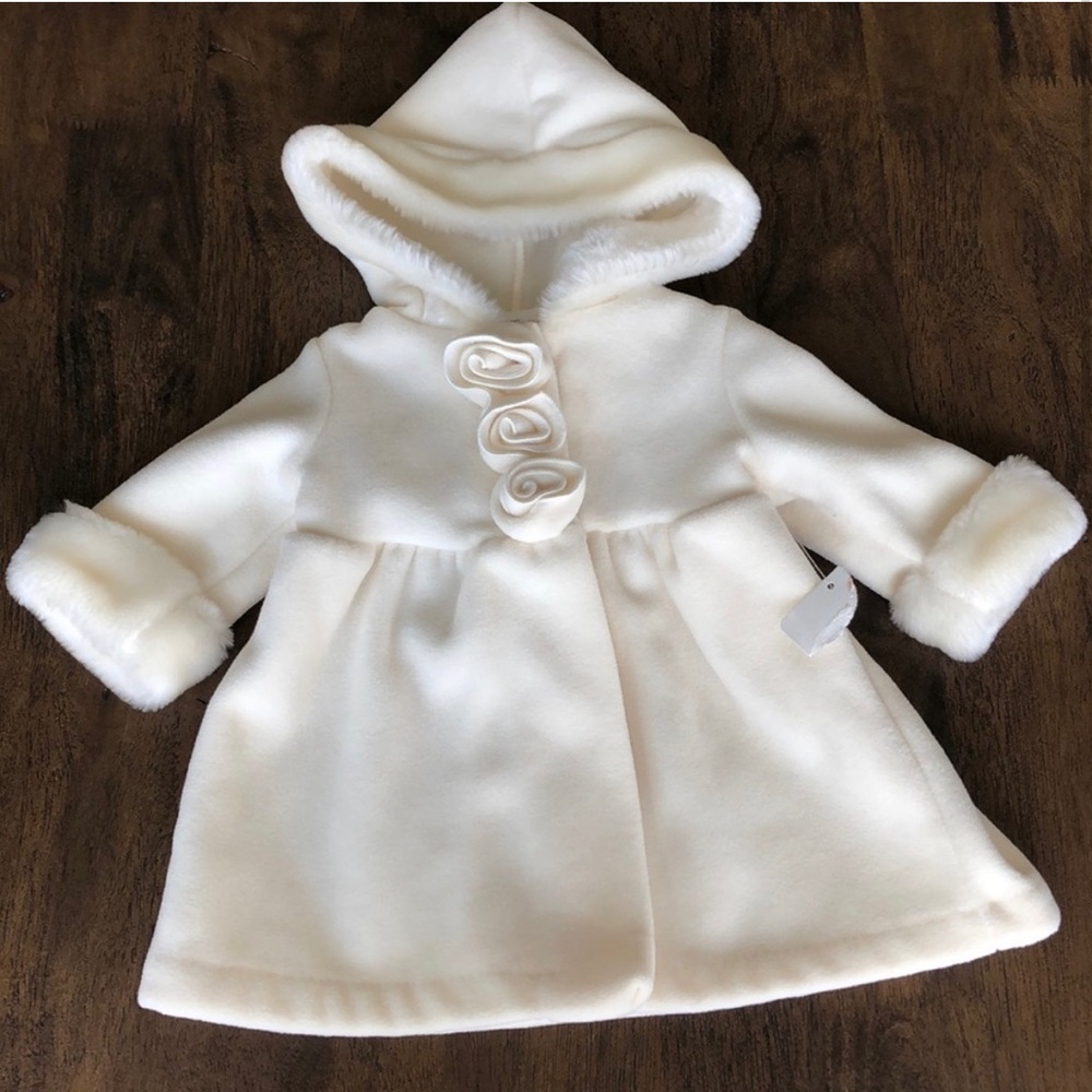 Baby girl off white coat, 6m
